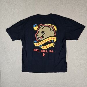 Grizzly Griptape Men Shirt XL Black Graphic Bear Logo Short Sleeve Skater